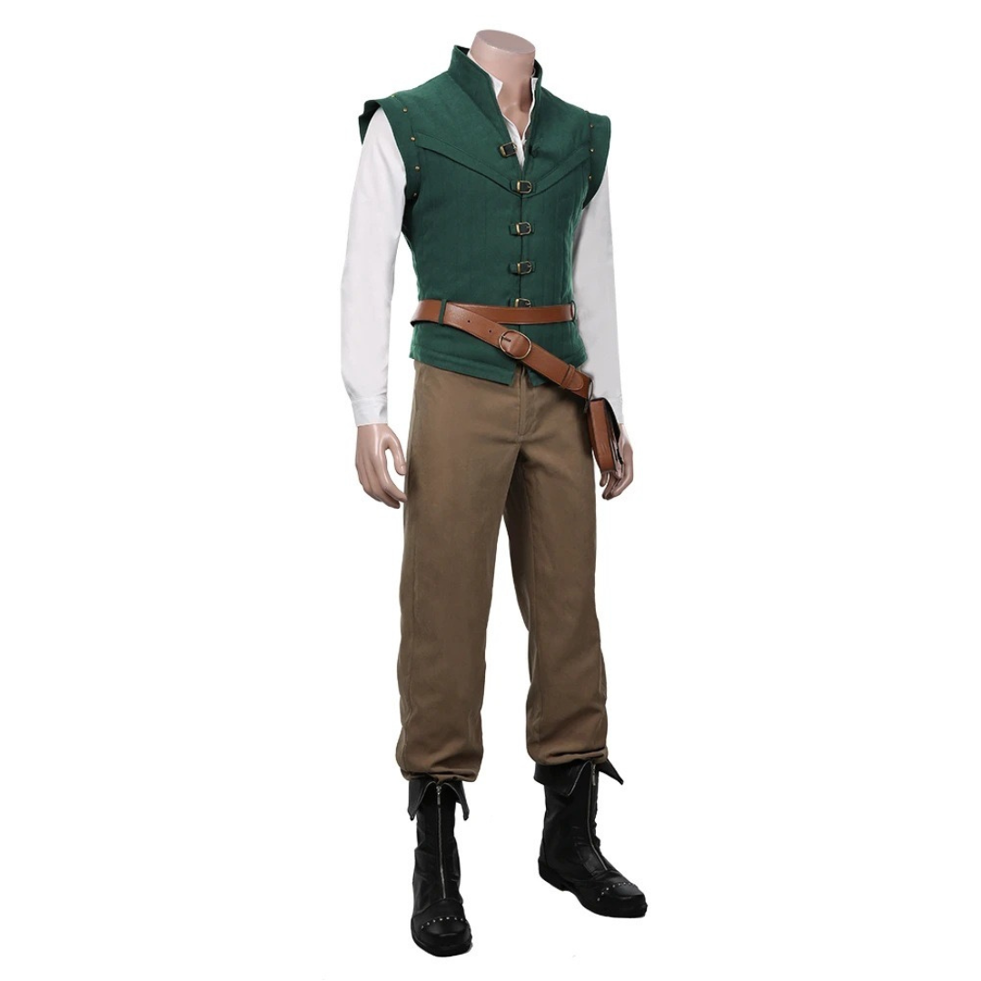 Flynn Rider Slatchel Tangled Flynn Rider Costume Full Set Outfit with Belt Bag - Quda Halloween