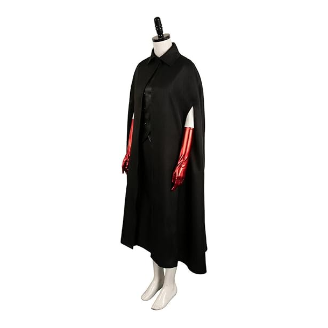 Beetlejuice Delia Deetz Costume Black Cloak Dress Suit