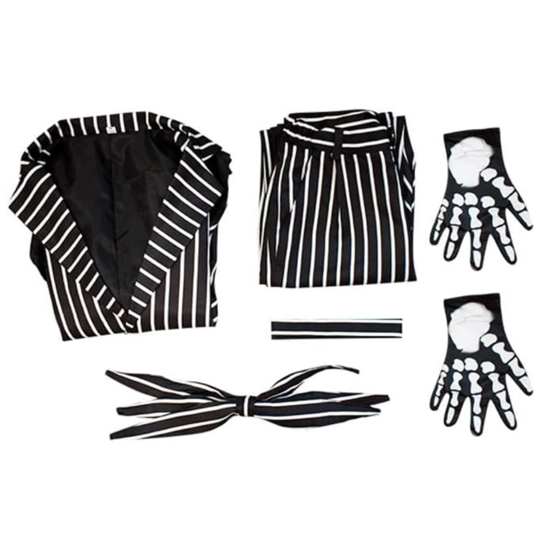 The Nightmare Before Christmas Jack Skellington Costume Zebra Stripe Suit