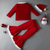 Christmas Outfit Santa Cosplay Costume Kid Long Sleeve Velvet Plush Flared Pant Hat Xmas Set