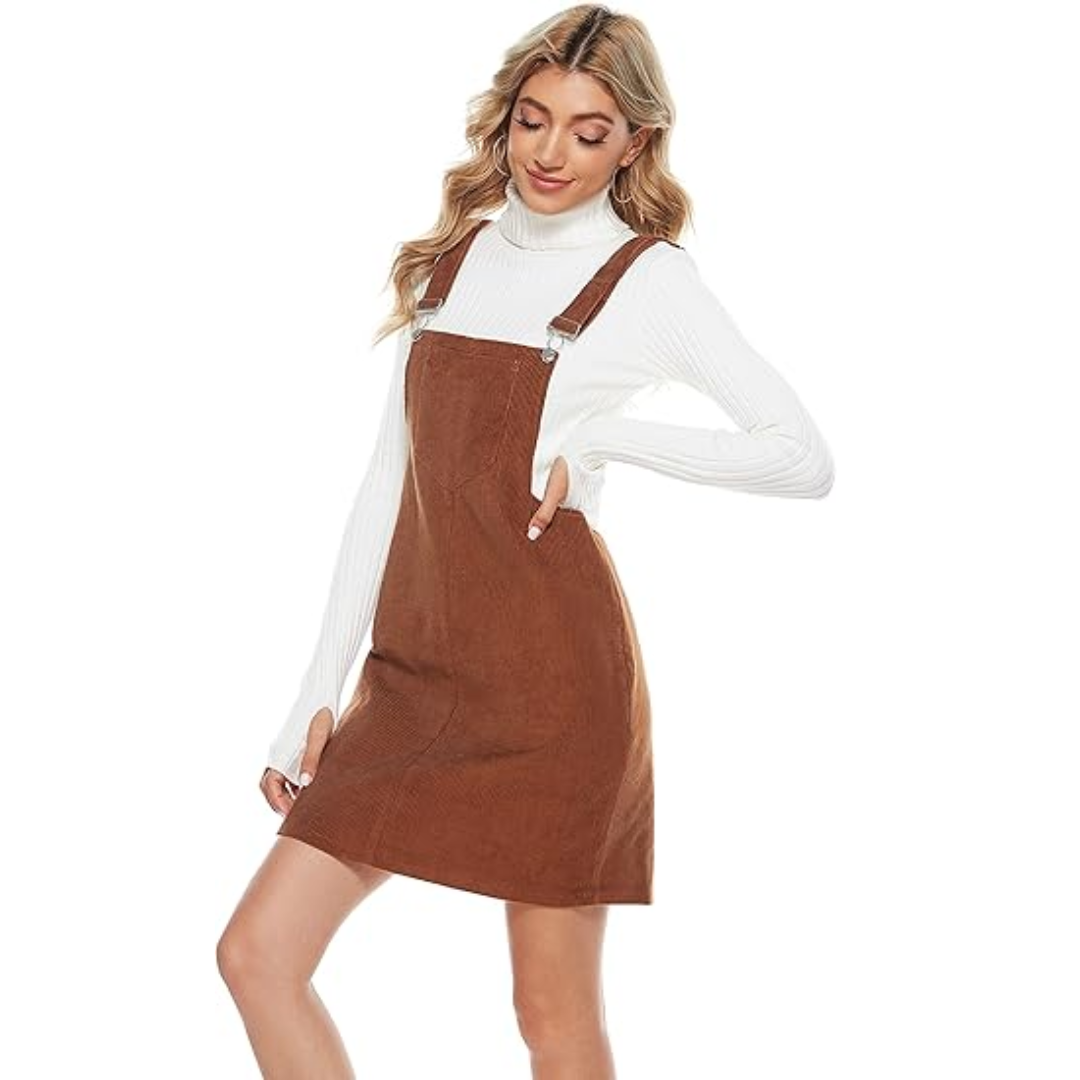 The Shining Wendy Torrance Costume Corduroy A Line Overall Mini Dress Skirt