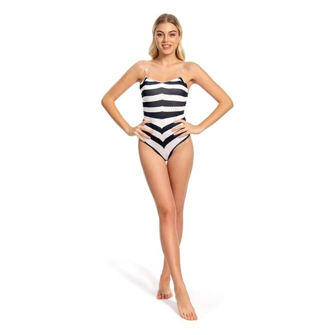 Barbie Halloween Costume Black and White Stripe Sexy Bathing Suit