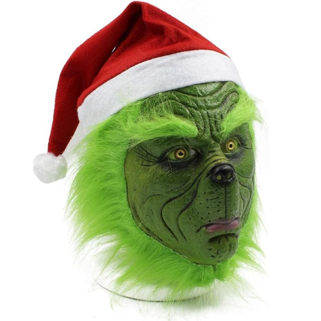 How the Grinch Stole Christmas The Grinch Costume Christmas Mask with Red Hat