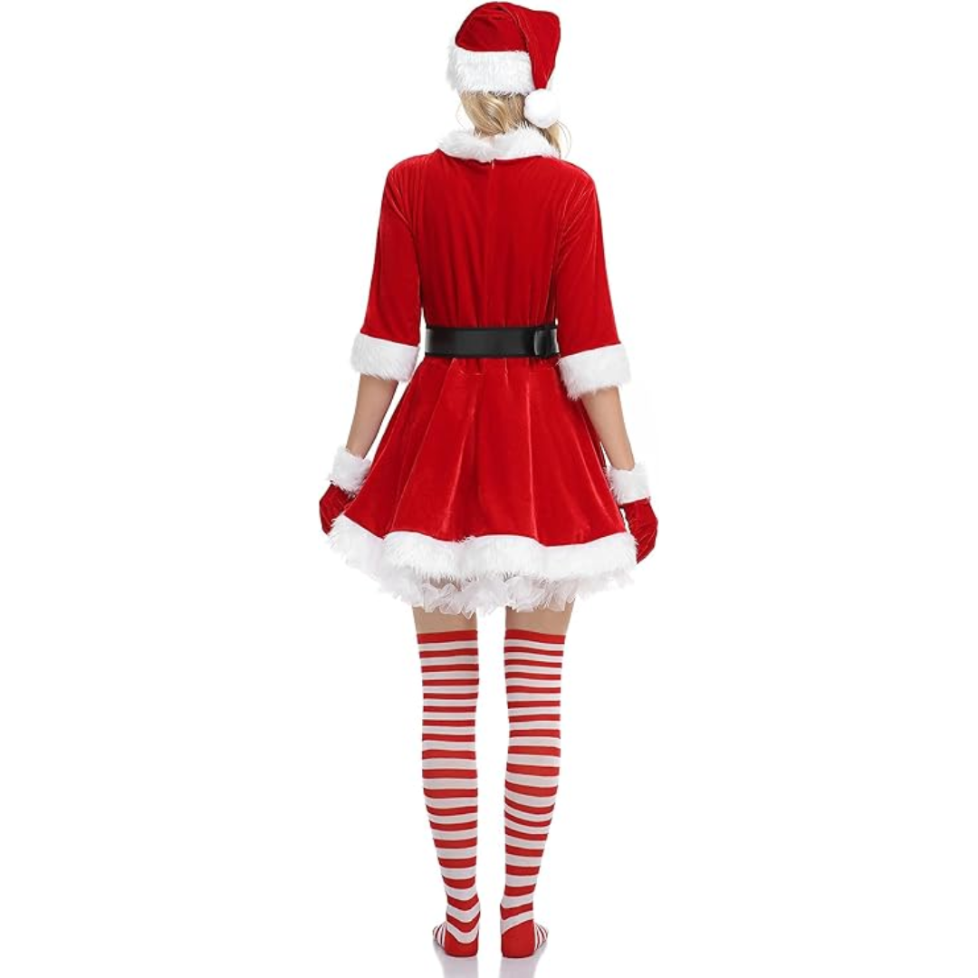 Christmas Costume Velvet Dress 5 Pack Set