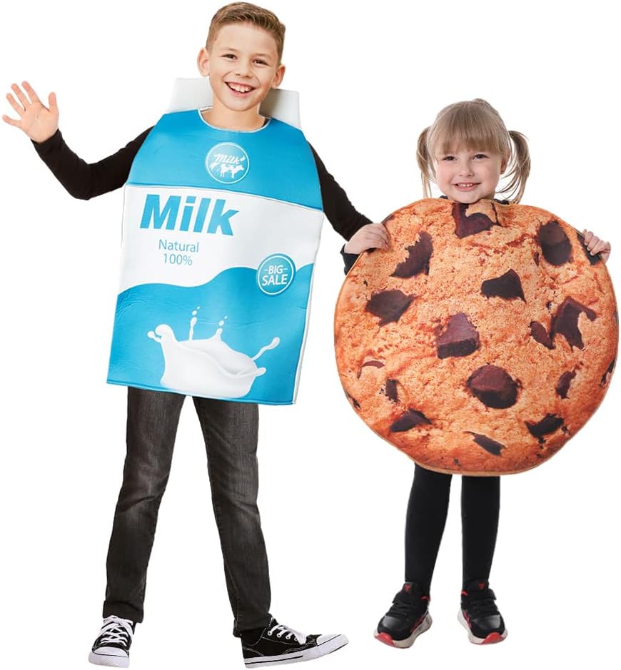 Quda Children Cookies and Milk Carton Halloween Costume Food Costume