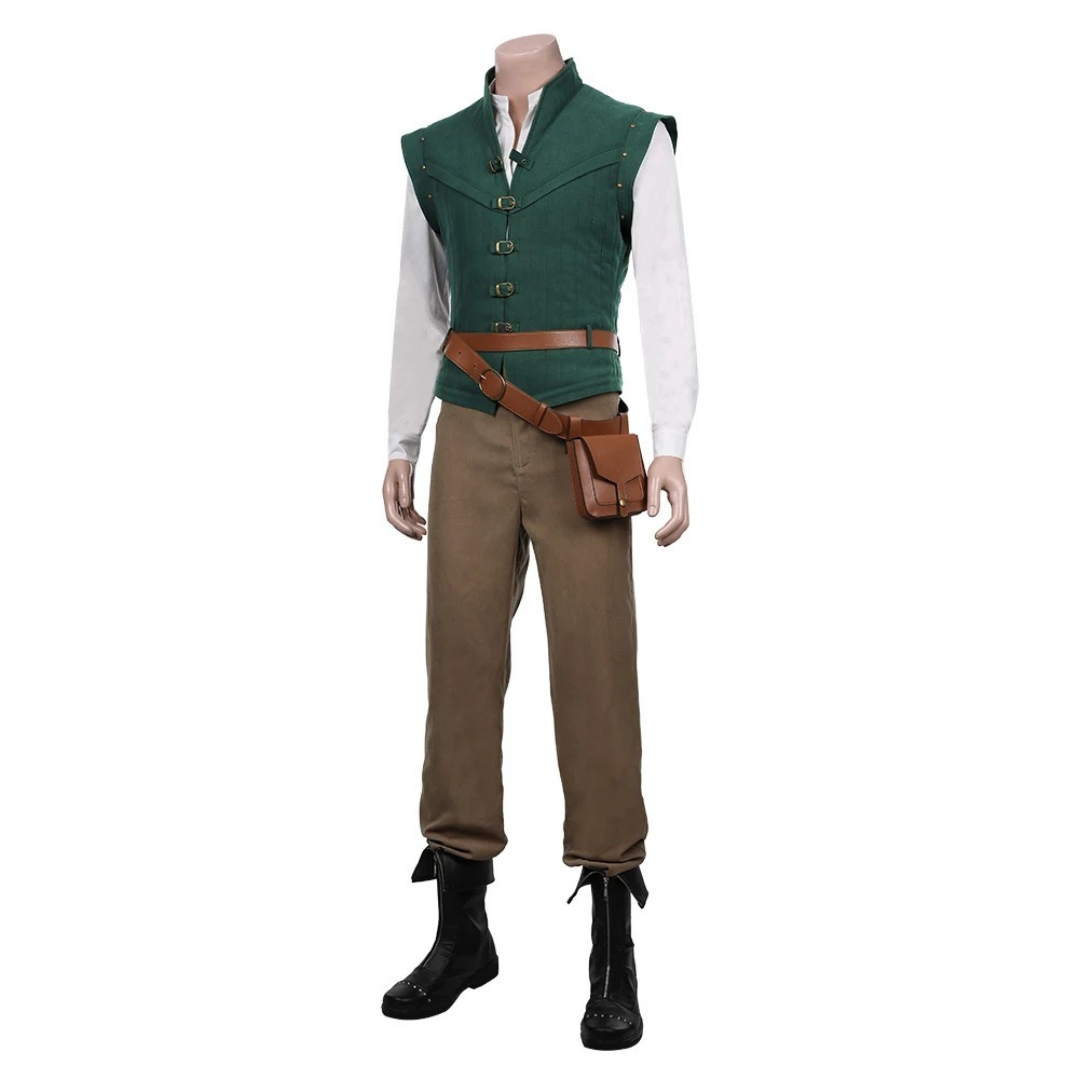 Tangled Flynn Rider Costume Full Set Outfit with Belt Bag