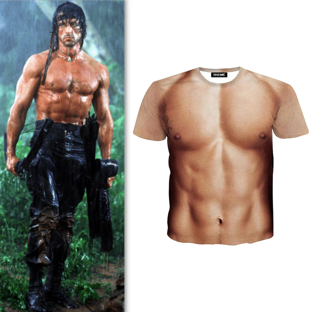 Rambo Costume 3D Muscle Printed T-Shirt