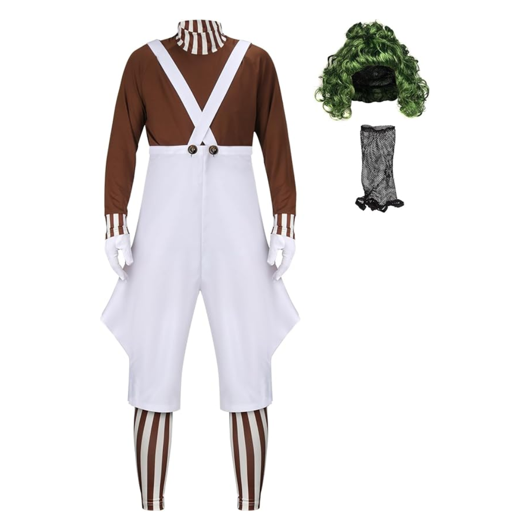 Charlie And The Chocolate Factory Oompa Loompa Costume Jumpsuit Outfit