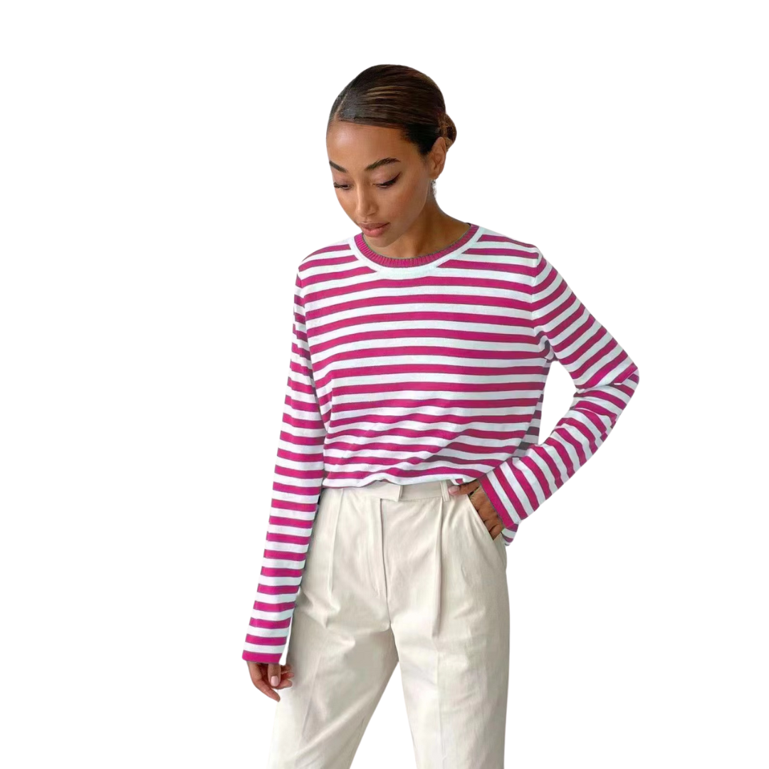 Despicable Me Edith Costume Striped Long Sleeve Crew Neck Casual Shirts