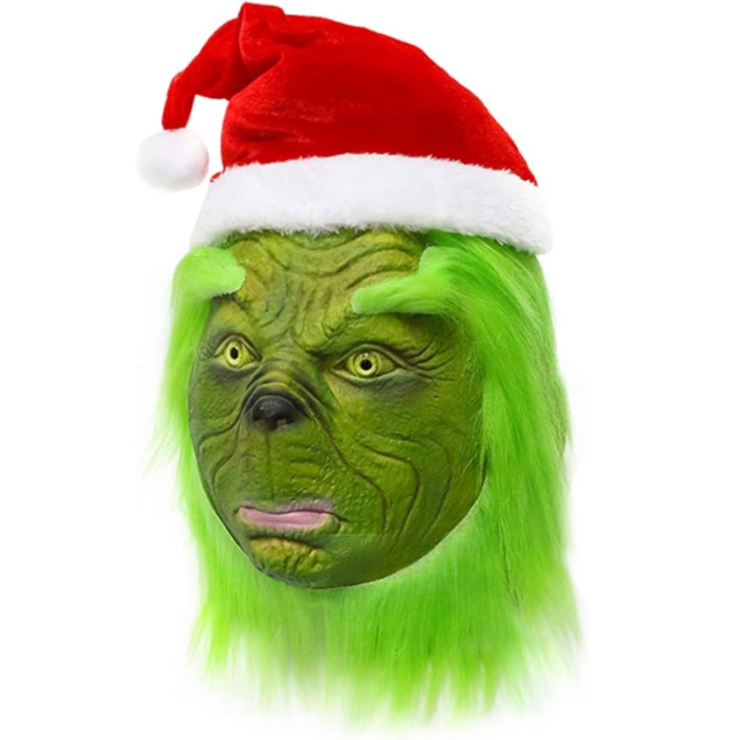 How the Grinch Stole Christmas The Grinch Costume Christmas Mask with Red Hat