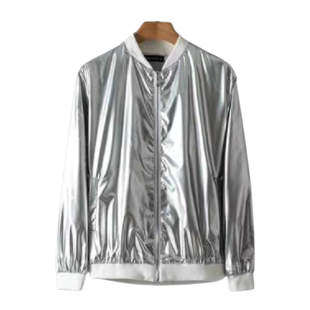 The Mighty Boosh Old Gregg Halloween Costume Metallic Silver Jacket