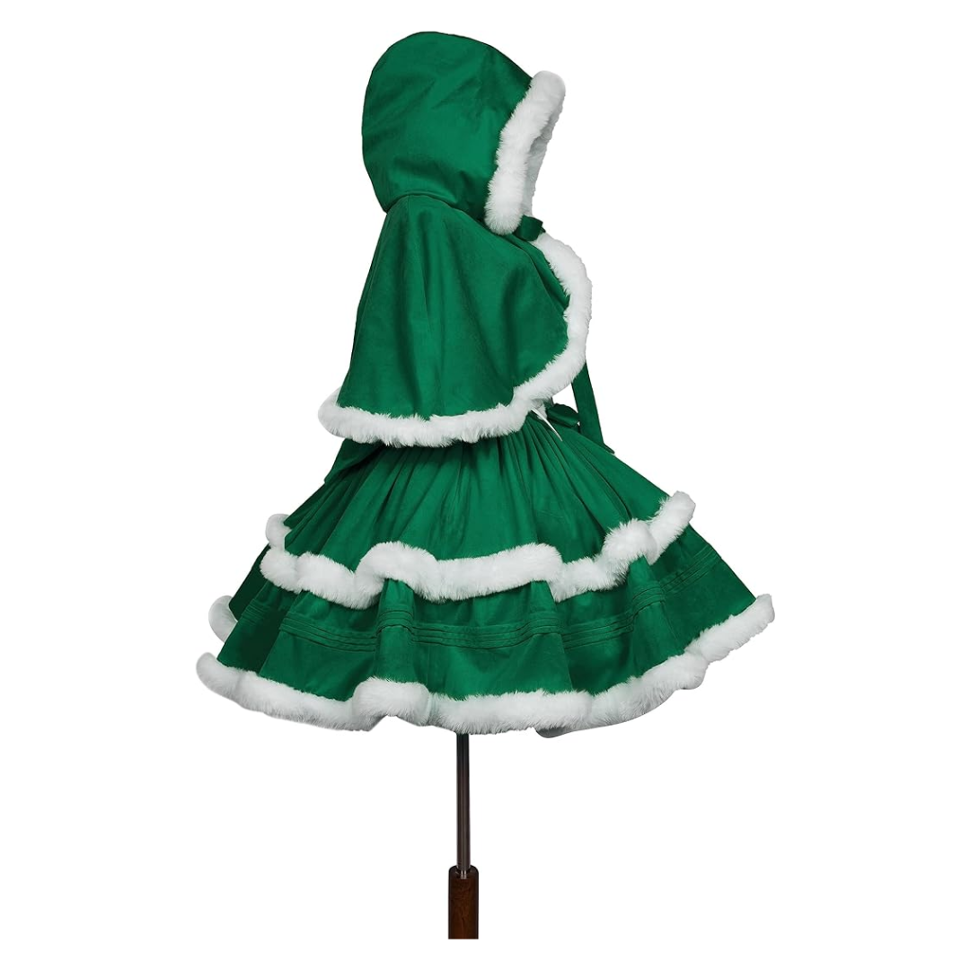 christmas dress with hood Girls Christmas Costume Hoodie Santa Claus Party Dress Holiday Xmas Dress up