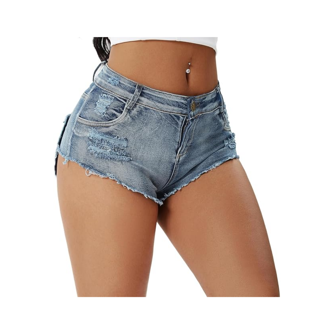 Dukes of Hazzard Daisy Duke Costume Low Rise Stretch Mini Denim Shorts