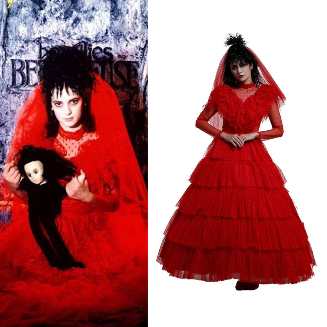 Beetlejuice Lydia Deetz Costume Gothic Wedding Dress Quda Halloween