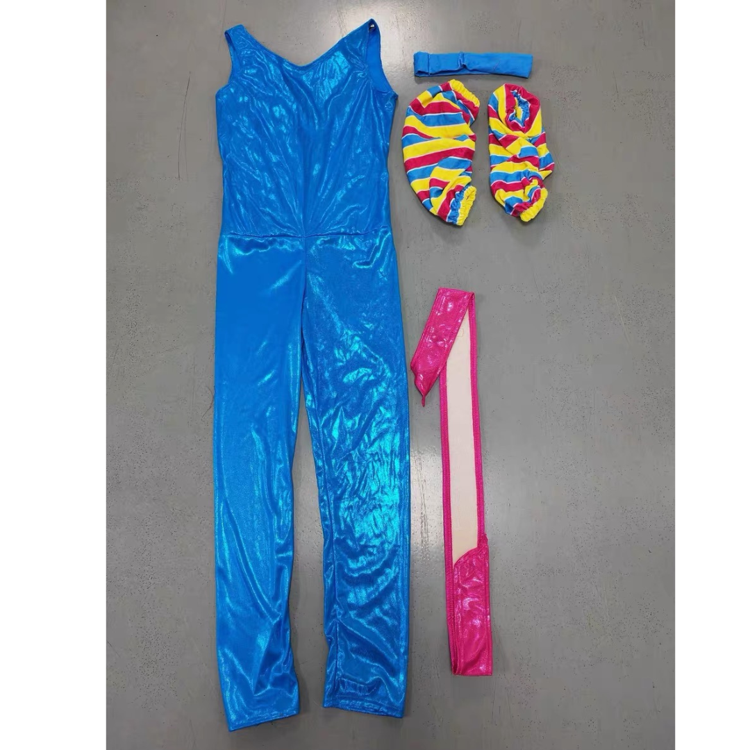 Toy Story Barbie Costume 80s Workout Legging Headband Wristbands Set