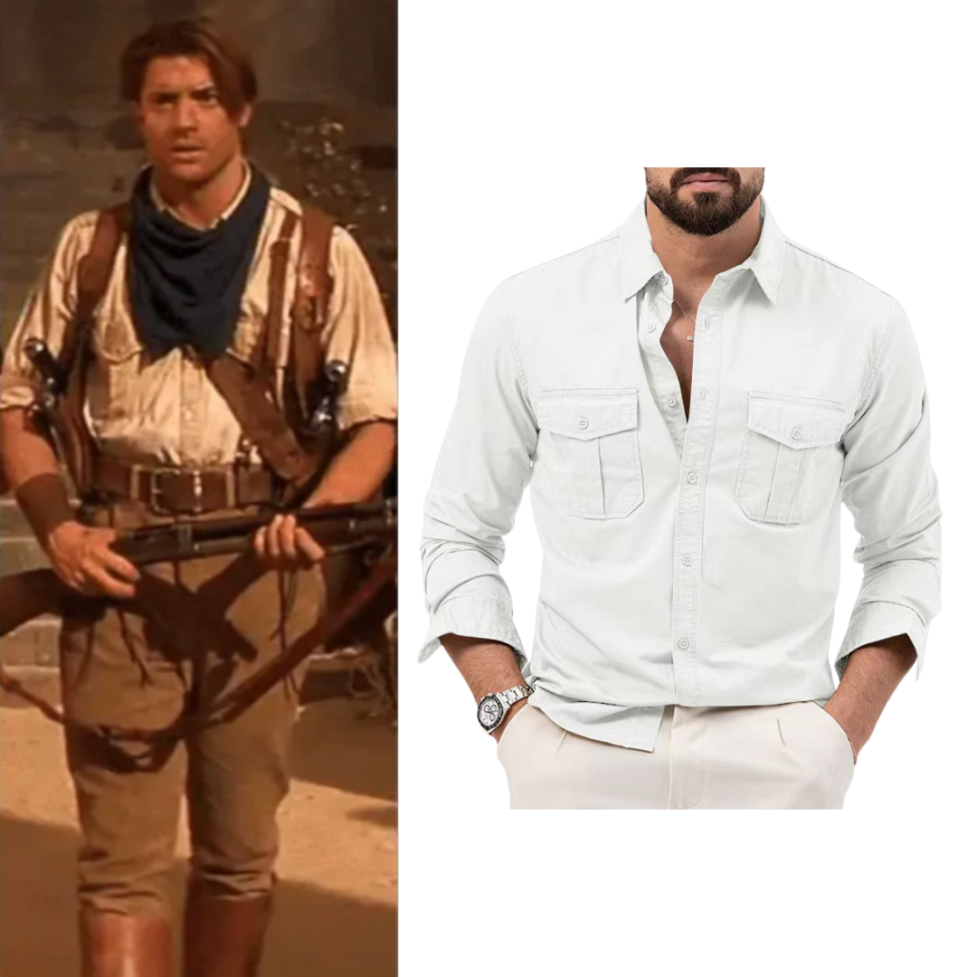 The Mummy Rick O’Connell Costume Big and Tall Long Sleeve Work Shirt