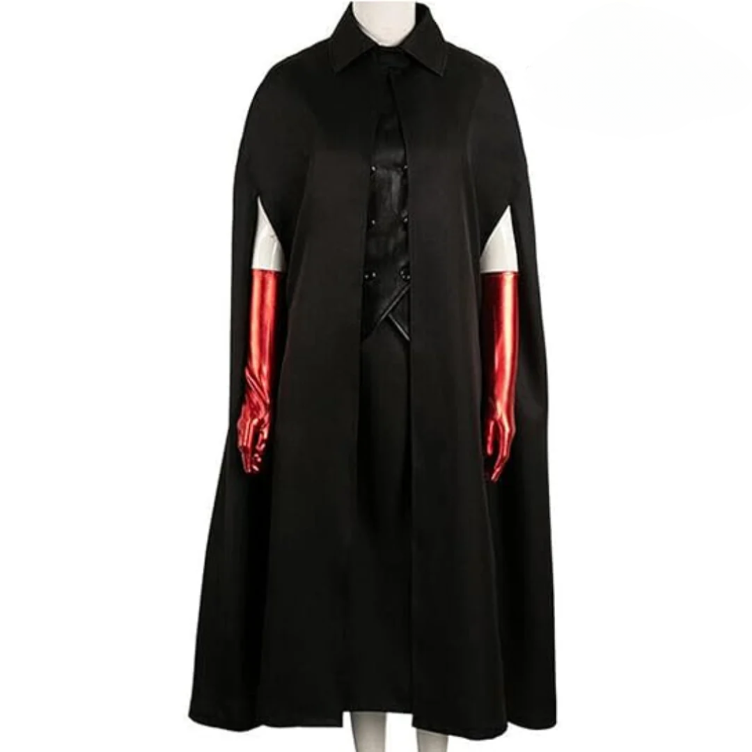 Beetlejuice Delia Deetz Costume Black Cloak Dress Suit