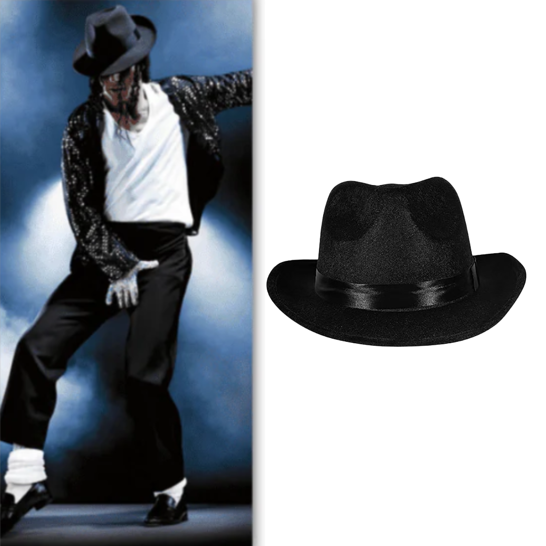 Michael Jackson Costum Black Gangster Hat Quda Halloween