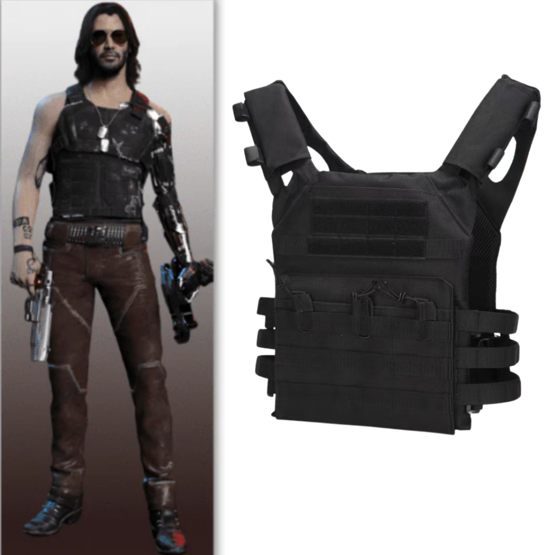 Cyberpunk Johnny Silverhand Cosplay Black Tactical Vest