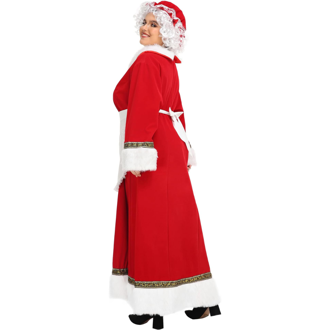 Mrs. Claus Costume Santa Dress with Apron