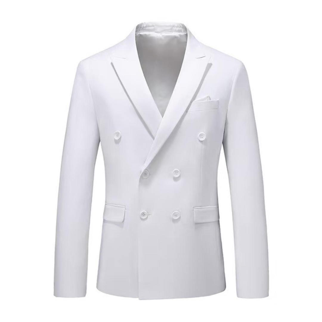 Colonel Sanders Costume White Suits 2 Piece Double Breasted Tuxedo Suit