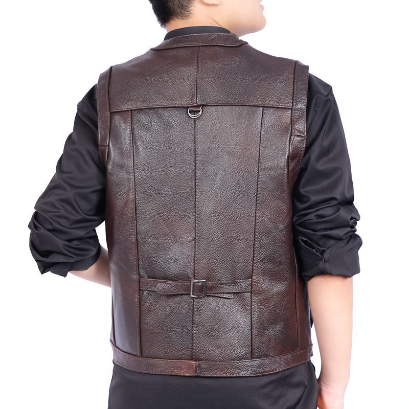 Men's Brown Cowhide Utility Vest