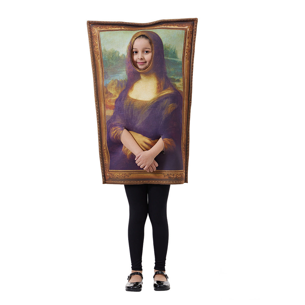 Quda Children Mona Lisa Halloween Costume Famous Painting Costume