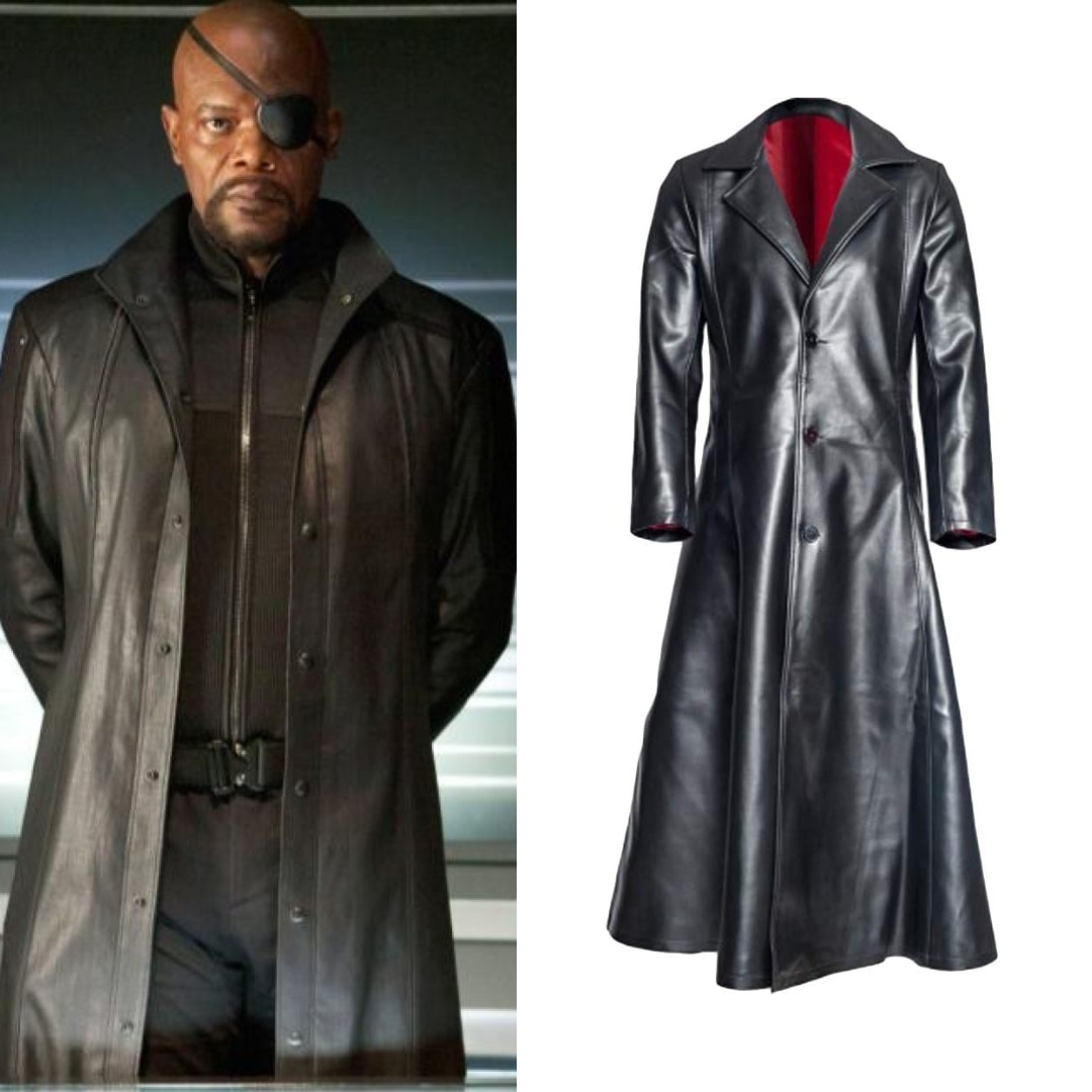 S.H.I.E.L.D. Nick Fury Costume Gothic Leather Trench Coat