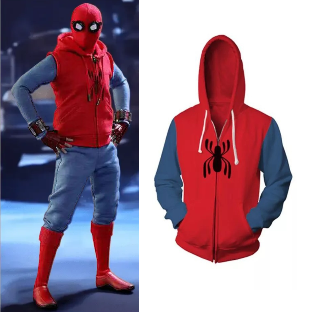 Spider-Man: Homecoming Spider-Man Homemade Suits Costume 3D Printed Hooded