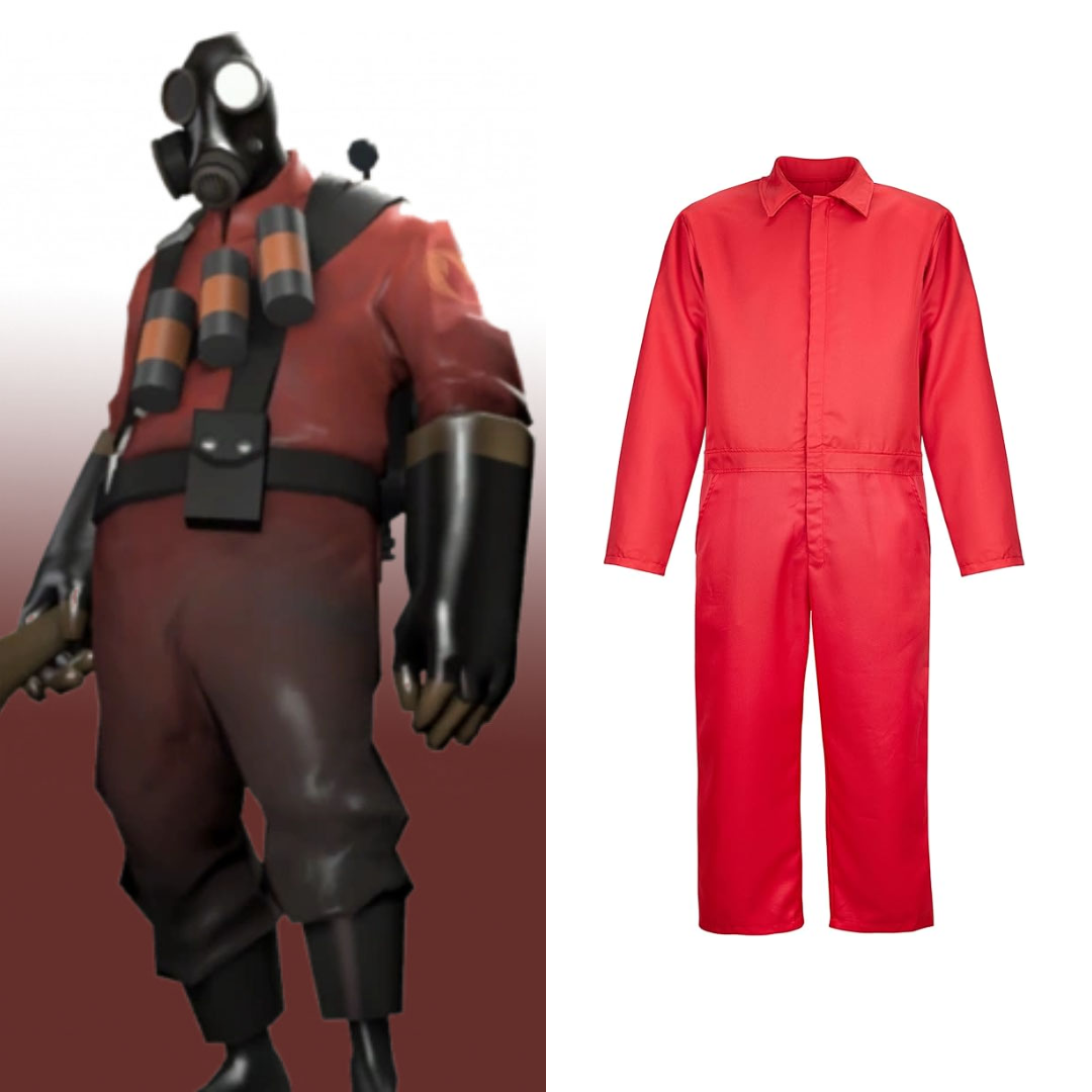 Team Fortress 2 TF2 Pyro Costume Red Flight Suit