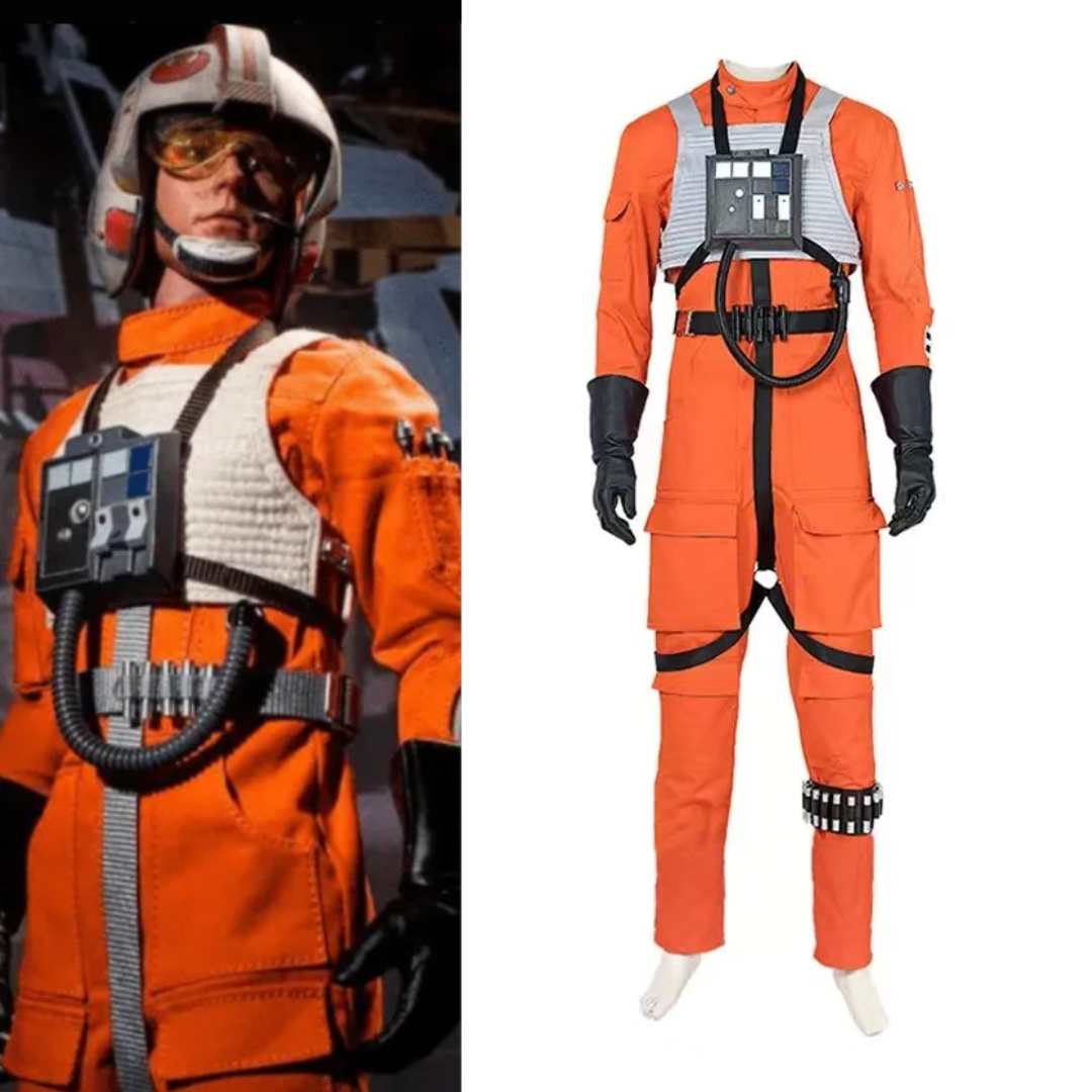 Star Wars X-Wing Pilot Costume Pilot Orange Jumpsuit Set