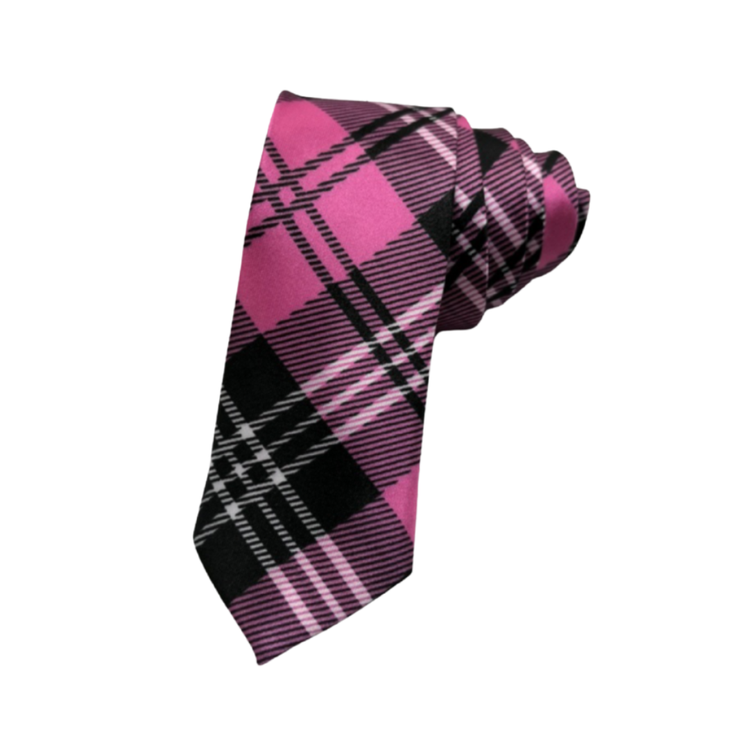 Brittany Chipette Costume Tie – Pink Plaid Necktie, Alvin and the Chipmunks Style