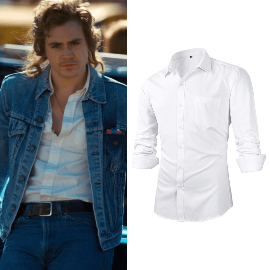 Stranger Things Billy Hargrove Costume Slim Fit Dress Shirt