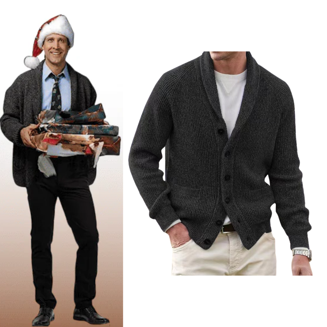 National Lampoon’s Christmas Vacation Clark Griswold Costume Shawl-Collar Cardigan