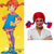 Pippi Longstocking Costume Red Clown Wendy Pigtail Wig