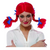 Pippi Longstocking Costume Red Clown Wendy Pigtail Wig