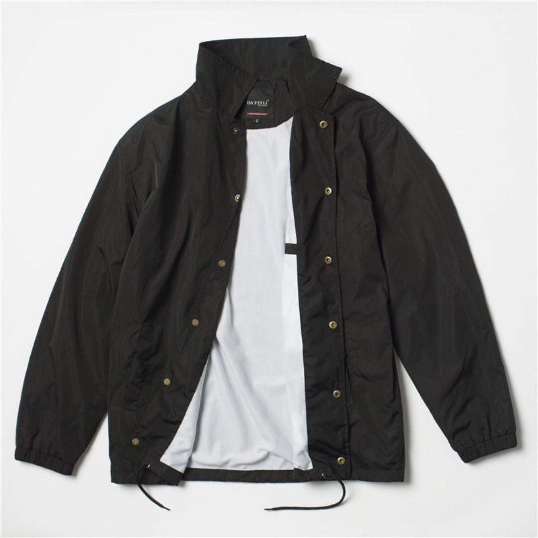 Eazy-E Outfit Black Nylon Coach's Jacket