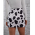 Euphoria Cassie Howard Costume Cow Print Bodycon Wrap Mini Skirt