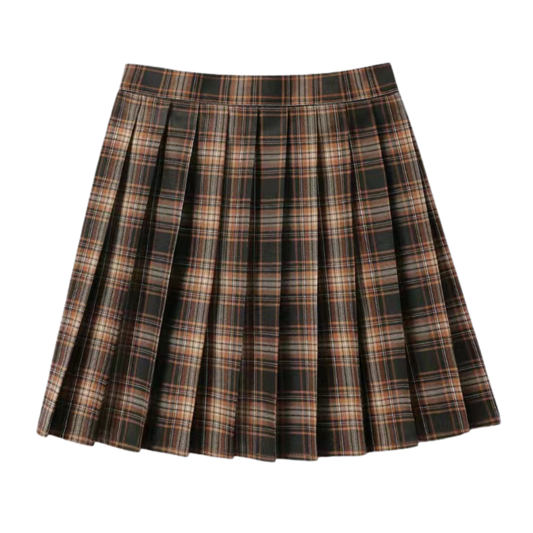 Juno Costume Elastic Waist Plaid Pleated Skirt Quda Halloween