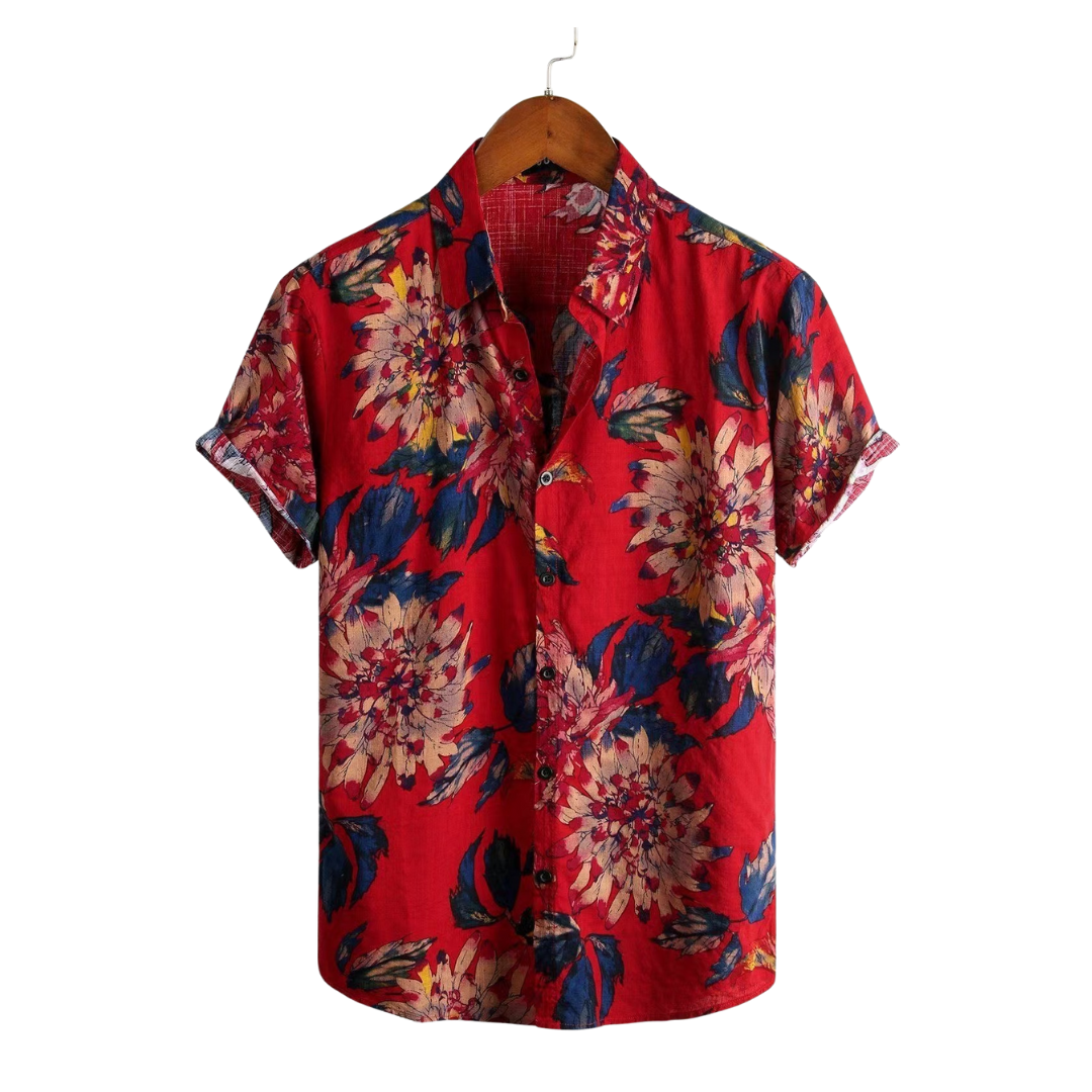 Magnum P.I. Costume Button Down Short Sleeve Hawaiian Shirt