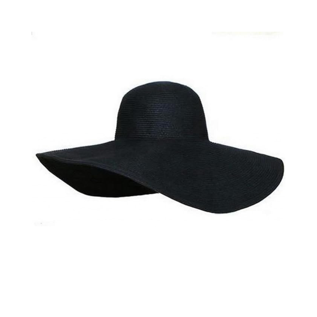 Beetlejuice Lydia Costume Black Wide Straw Cap