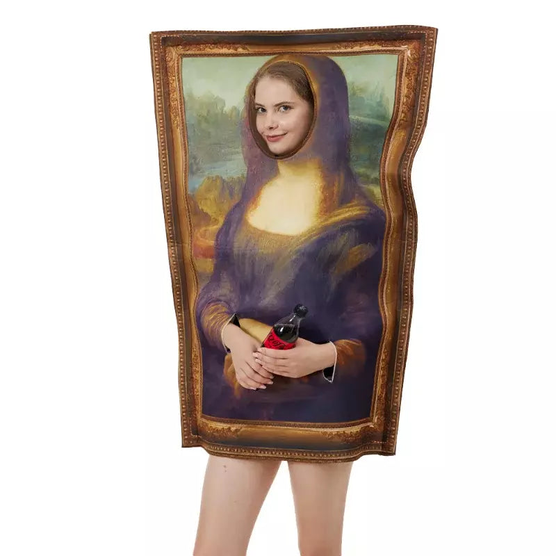 Quda Funny Mona Lisa Halloween Costume Famous Painting Costume