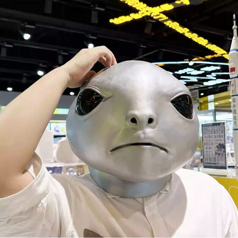 Alien Latex Mask UFO Head Mask for Halloween